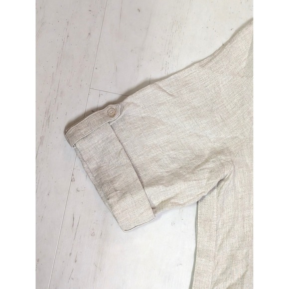 Chicos $169 Khaki Rhinestone Linen Tunic Maxi Dress 3 US16/18 Resort Costal Boho - Picture 5 of 10